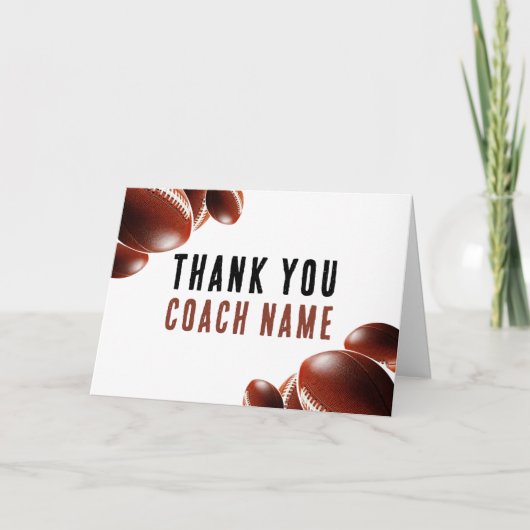 Amerikaanse Football Coach Naam Bedankkaart (Voorkant)