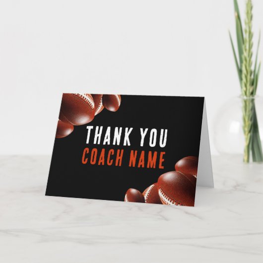 Amerikaanse Football Coach Naam Bedankkaart (Voorkant)