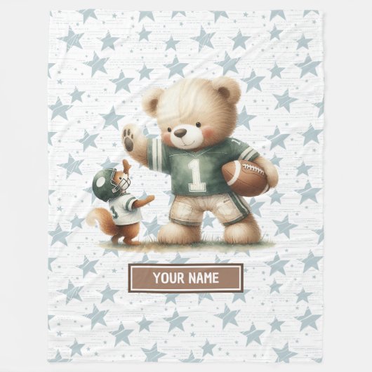 Amerikaanse Football Deken voor Baby Boy Verjaarda (Voorkant)