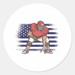 Amerikaanse Football Fan Jersey Shirt Verenigde St Ronde Sticker