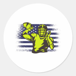 Amerikaanse Football Fan Jersey Shirt Verenigde St Ronde Sticker