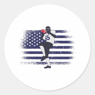 Amerikaanse Football Fan Jersey Shirt Verenigde St Ronde Sticker