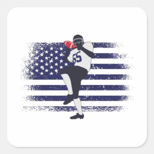 Amerikaanse Football Fan Jersey Shirt Verenigde St Vierkante Sticker