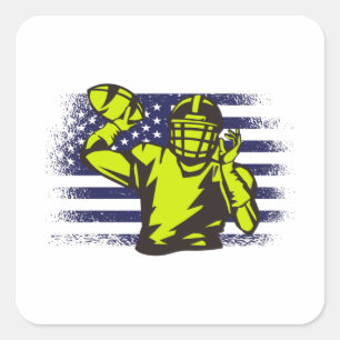 Amerikaanse Football Fan Jersey Shirt Verenigde St Vierkante Sticker