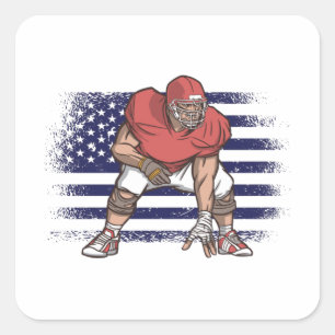 Amerikaanse Football Fan Jersey Shirt Verenigde St Vierkante Sticker