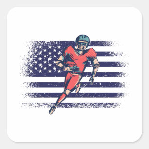 Amerikaanse Football Fan Jersey Shirt Verenigde St Vierkante Sticker