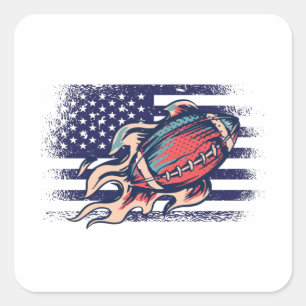 Amerikaanse Football Fan Jersey Shirt Verenigde St Vierkante Sticker