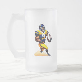 Amerikaanse Football Frosted Glass Mok