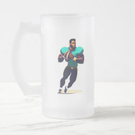 Amerikaanse Football Frosted Glass Mok