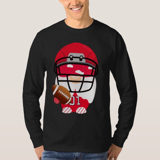 Amerikaanse Football Gnomes Mannen Long Meve T-shirt (Voorkant)