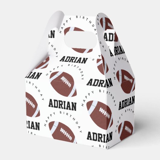 Amerikaanse Football Gridiron Ball Birthday Name Bedankdoosjes (Voorkant Zijde)