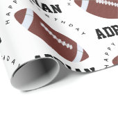 Amerikaanse Football Gridiron Ball Birthday Name Cadeaupapier (Rol Hoek)