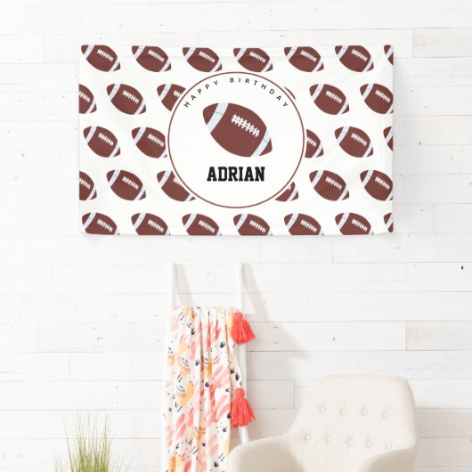 Amerikaanse Football Gridiron Ball Birthday Party Spandoek (Insitu)
