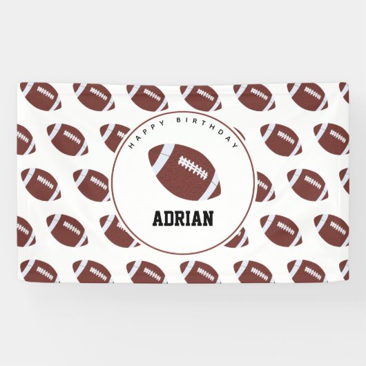 Amerikaanse Football Gridiron Ball Birthday Party Spandoek (Horizontaal)