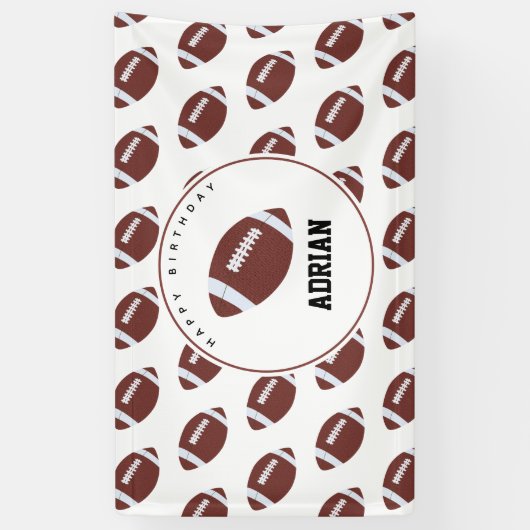 Amerikaanse Football Gridiron Ball Birthday Party Spandoek (Verticaal)