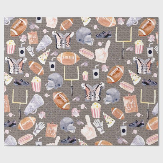 Amerikaanse Football Grijze textuur | Patroon Cadeaupapier (Vlak)