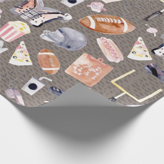 Amerikaanse Football Grijze textuur | Patroon Cadeaupapier (Hoek)