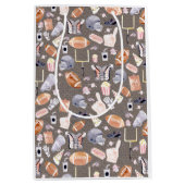 Amerikaanse Football Grijze textuur | Patroon Medium Cadeauzakje (Voorkant)