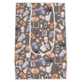 Amerikaanse Football Grijze textuur | Patroon Medium Cadeauzakje (Achterkant)