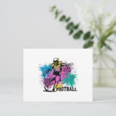 Amerikaanse Football Grungy Color Splashes Briefkaart (Staand voorkant)