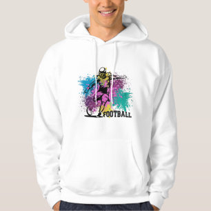 Amerikaanse Football Grungy Color Splashes Hoodie
