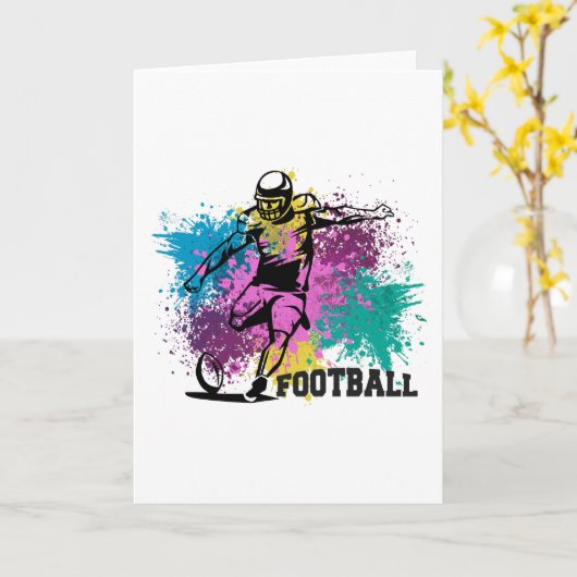 Amerikaanse Football Grungy Color Splashes Kaart (Gele Bloem)