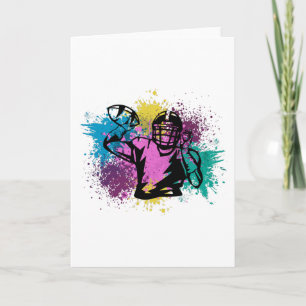 Amerikaanse Football Grungy Color Splashes Kaart