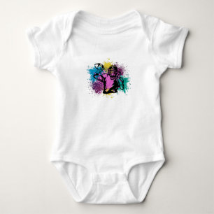 Amerikaanse Football Grungy Color Splashes Romper