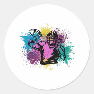 Amerikaanse Football Grungy Color Splashes Ronde Sticker