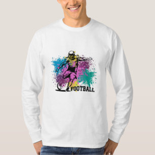 Amerikaanse Football Grungy Color Splashes T-shirt