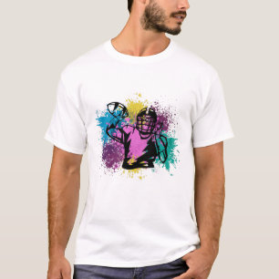 Amerikaanse Football Grungy Color Splashes T-shirt