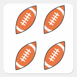 Amerikaanse football illustratiepatroon gooi pillo vierkante sticker