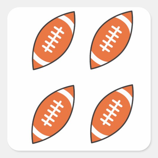 Amerikaanse football illustratiepatroon gooi pillo vierkante sticker (Voorkant)