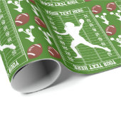 Amerikaanse Football Jouw tekst en achtergrondkleu Cadeaupapier (Rol Hoek)