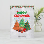 Amerikaanse Football kerstboom Feestdagenkaart (Staand voorkant)