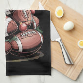 Amerikaanse Football kerstboom kerstpyjama Theedoek (Quarter Fold)