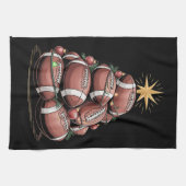 Amerikaanse Football kerstboom kerstpyjama Theedoek (Horizontaal)