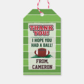 Amerikaanse Football Kinder of volwassen verjaarda Cadeaulabel (Voorkant)