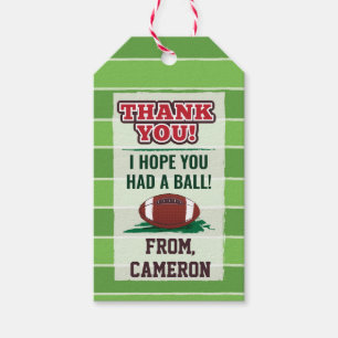 Amerikaanse Football Kinder of volwassen verjaarda Cadeaulabel