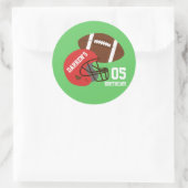 Amerikaanse Football Kinderen Birthday Ronde Sticker (Tas)