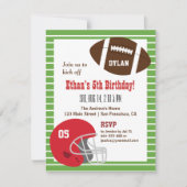 Amerikaanse Football Kinderen van Birthday Kaart (Voorkant)