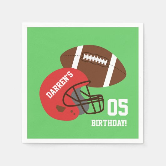 Amerikaanse Football Kinderen van Birthday Servet (Voorkant)