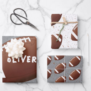 Amerikaanse Football kogelpatroon kinderen Birthda Inpakpapier Vel