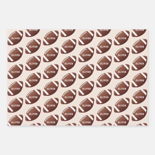 Amerikaanse Football kogelpatroon kinderen Birthda Inpakpapier Vel (Voorkant 2)