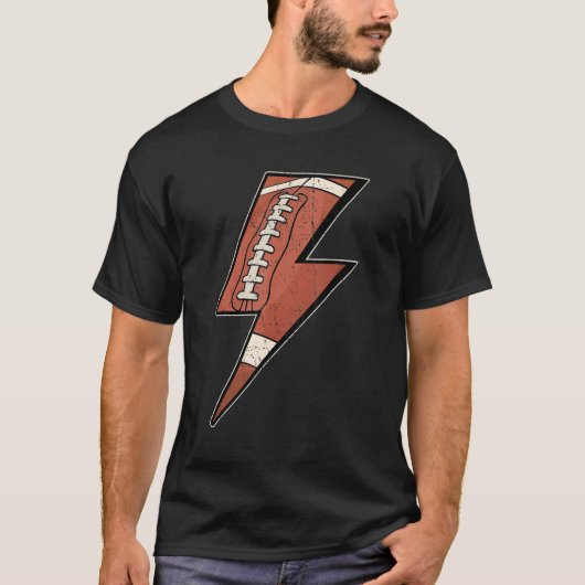 Amerikaanse Football Lightning Bold Lineman Mannen T-shirt (Voorkant)