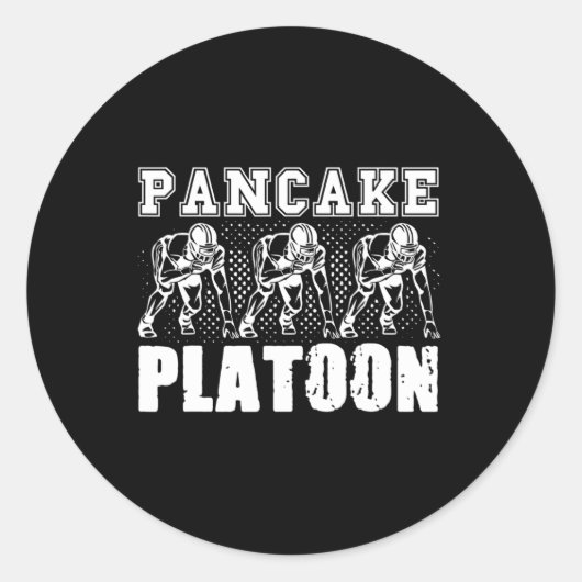 Amerikaanse Football Lineman Pancake Platoon Playe Ronde Sticker (Voorkant)