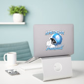 Amerikaanse Football logo Sticker (Laptop op bureau)