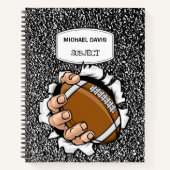 Amerikaanse Football Lover gepersonaliseerde spira Notitieboek (Voorkant)