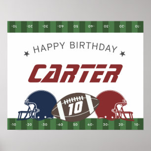 Amerikaanse Football marinier Red Happy Birthday e Poster