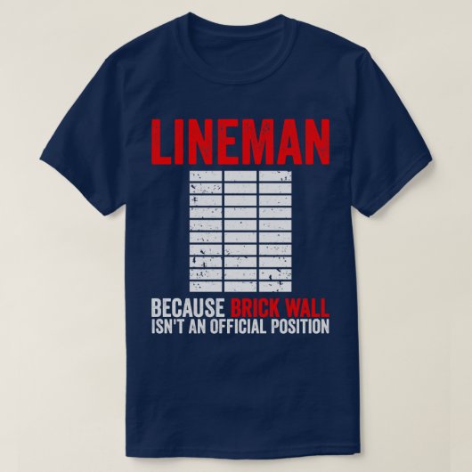 Amerikaanse Football Offenant Lineman T-shirt (Design voorkant)